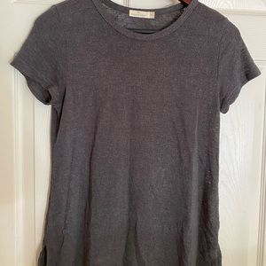 Charcoal gray, knit T-shirt, size M
